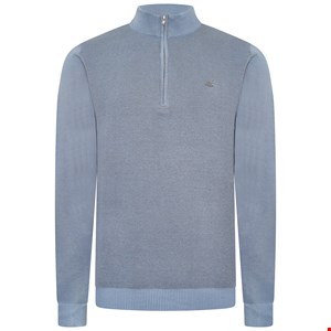 KAM 1/4 Zip Plain Knit Pullover